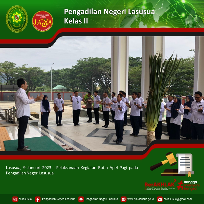 Kegiatan Rutin Apel Pagi pada Pengadilan Negeri Lasusua Kelas II